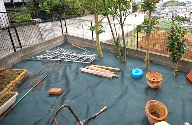 神奈川県横浜市 ウッドテラスに秘密の床下収納施工事例