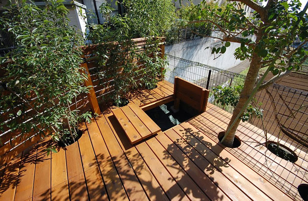 神奈川県横浜市 ウッドテラスに秘密の床下収納施工事例